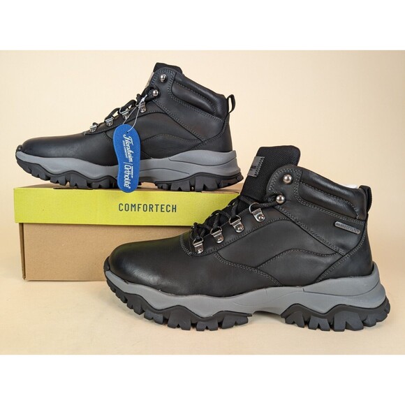 Florsheim Boots Mens 8.5 Xplor Plain Toe Alpine Black Leather Waterproof NEW main image 8